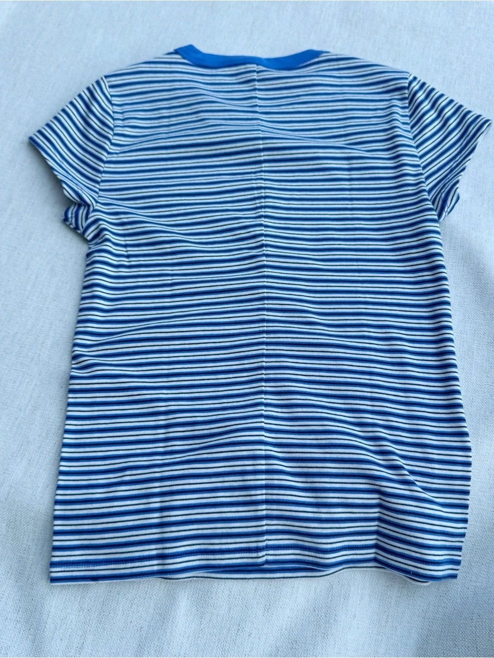 J Crew new women's perfect-fit crewneck T-shirt in stripe in blue white